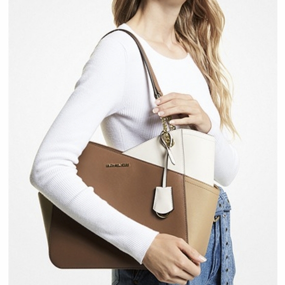 Michael kors Jet Set Large Color Block Saffiano Leather Tote - Picture 3 of 10